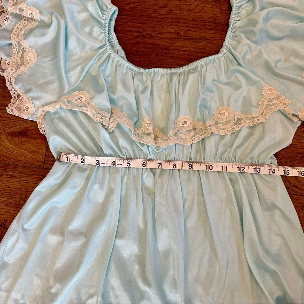 Off the Shoulder Prairie Dress Night Gown Vintage - Picture 8 of 11